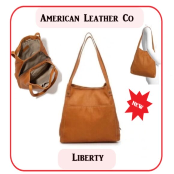 American Leather Liberty Leather Shoulder Bag Coffee Latte Smooth🆕 FAST😮💨⚡🚚 - Picture 1 of 16